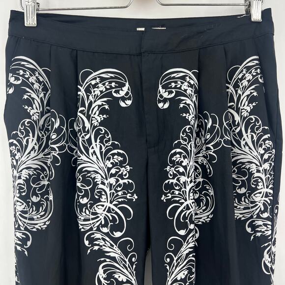 Silence + Noise (4) Womens Black White Floral Tapered Skinny Crop Ankle Pants - Picture 2 of 8
